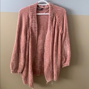 🍂Pink chenille cardigan small
